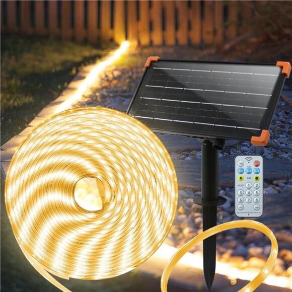 50Ft Solar Strip Lights Outdoor,Waterproof LED Light Strip Auto On/Off - Picture 1 of 8